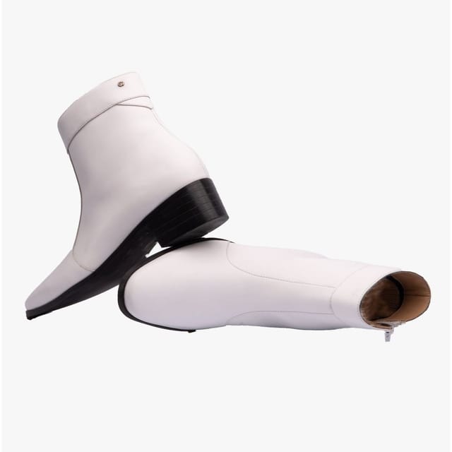 Club Cubano Club Cubano Men's Caesar Zip Cuban Heel Ankle Boots in White - 2