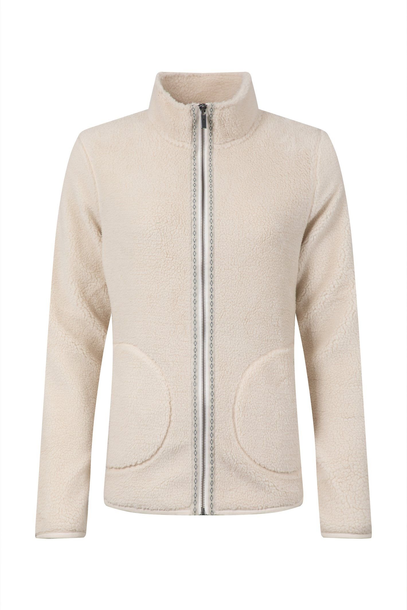 Weird Fish Weird Fish Women's Lucille Lightweight Full Zip Borg Fleece in Ecru - 2