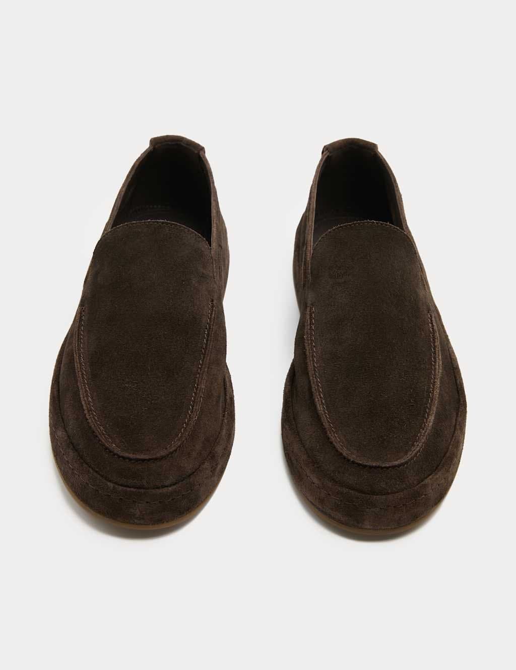 Marks & Spencer M&S Suede Slip On Loafers Dark Chocolate