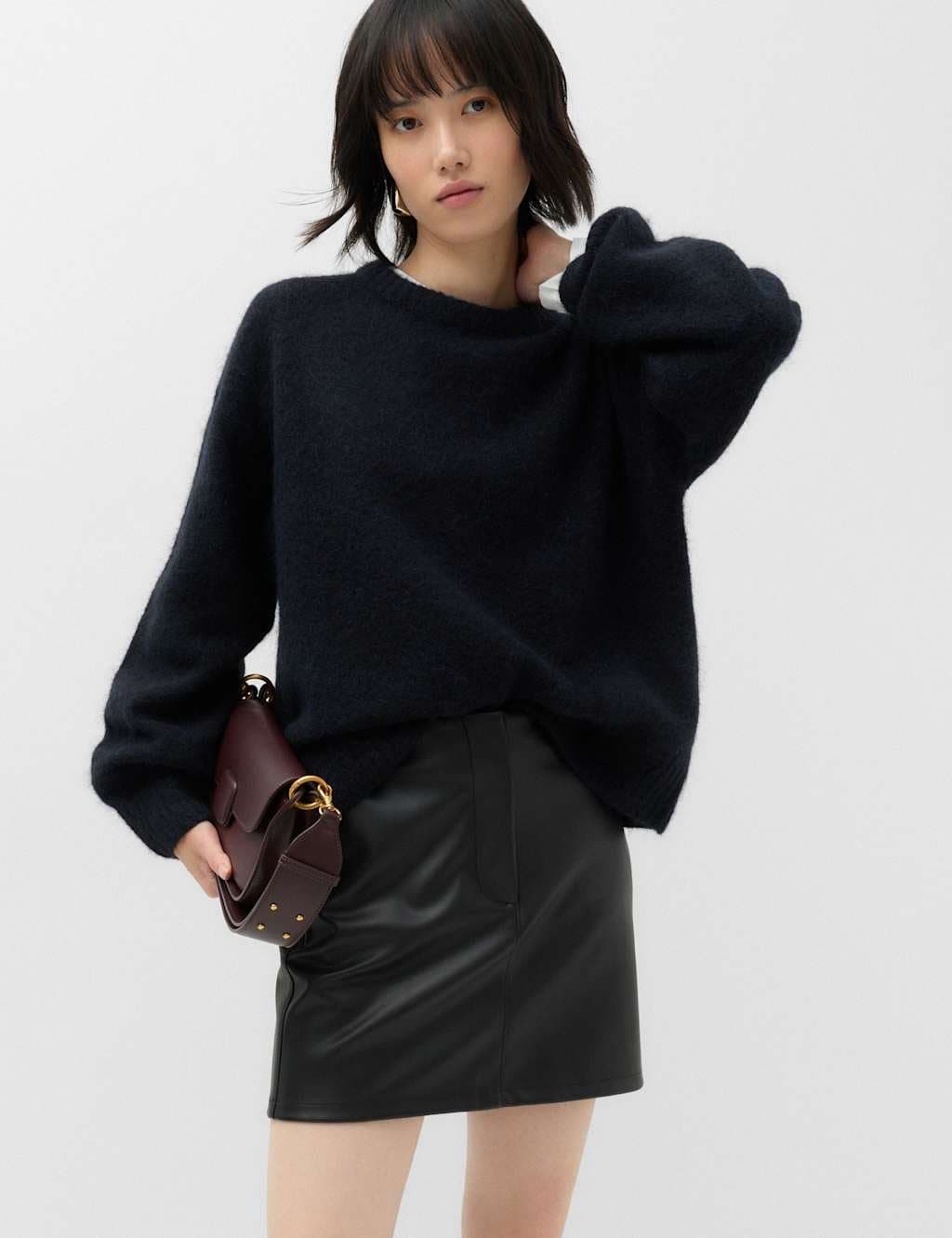 Marks & Spencer M&S Faux Leather Mini Skirt Black