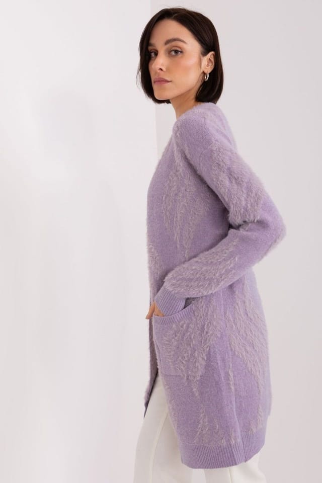 Love Lace Love Lace Women's Variegated Bedspread Cardigan with Slip Pockets in Violet - 2
