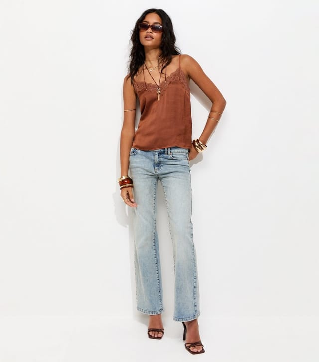 New Look Women's Brown Lace Neck Cami Top New Look - 3