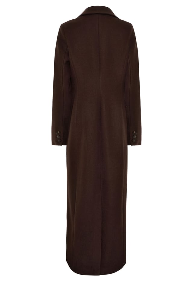 Long Tall Sally Long Tall Sally Women's Tall Maxi City Coat in Brown - 3