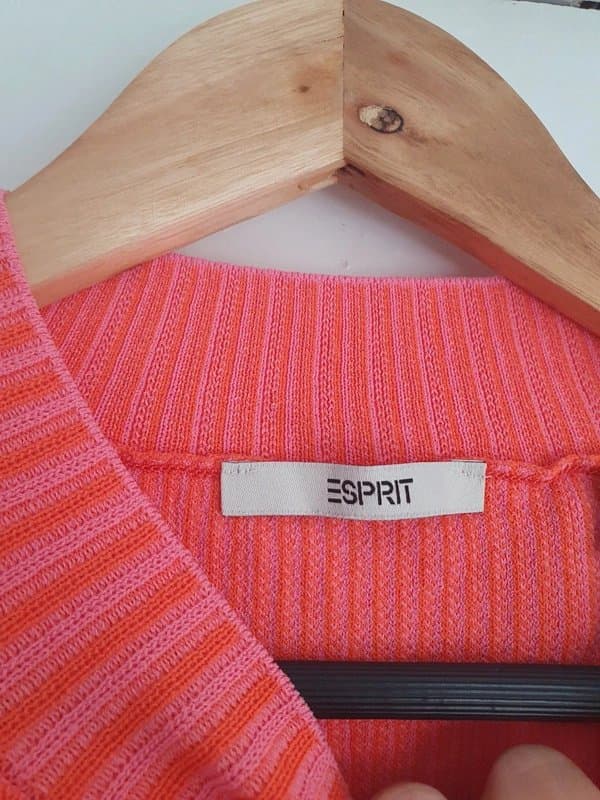 Esprit Esprit jacquard knit vibrant orange pink top size L