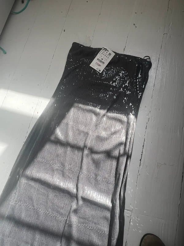 Pull & Bear Pull and bear grey sequin bandeau maxi dress