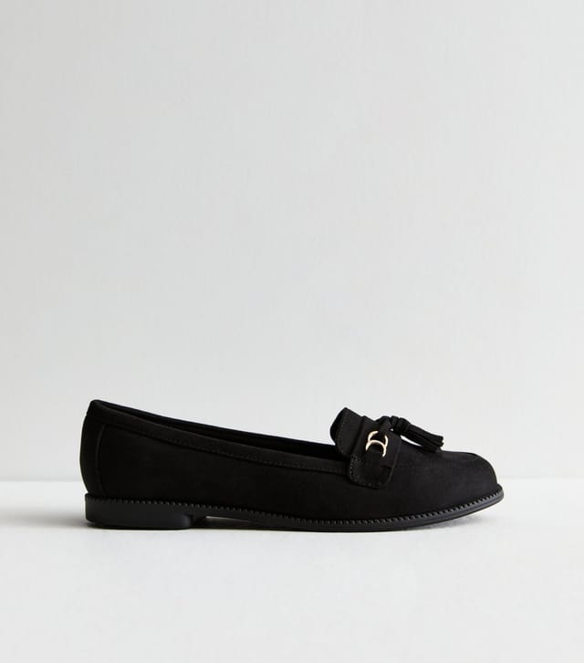 New Look Women's Wide Fit Black Suedette Loafers New Look - 3