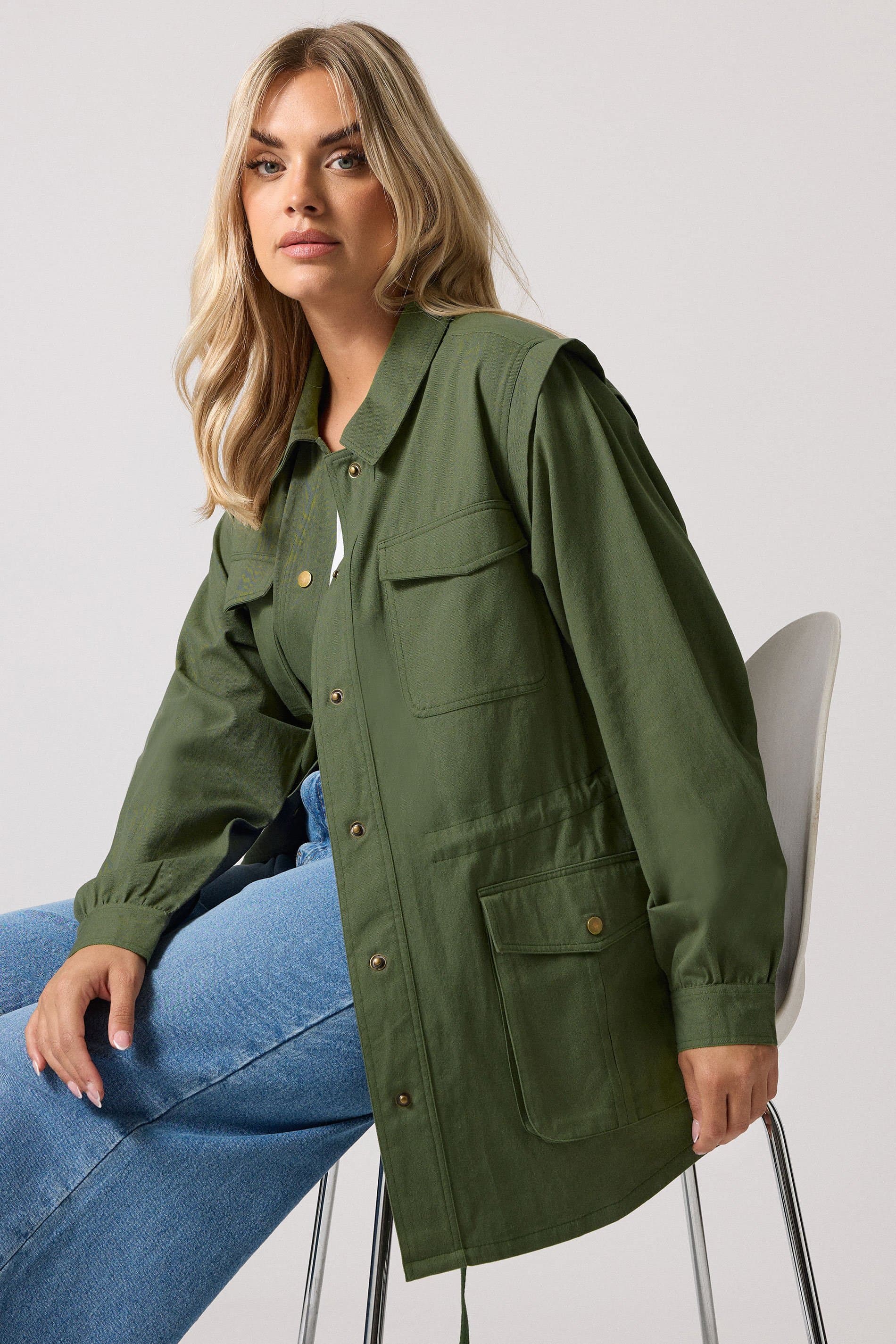 Yours Plus Size Green Carpenter Jacket