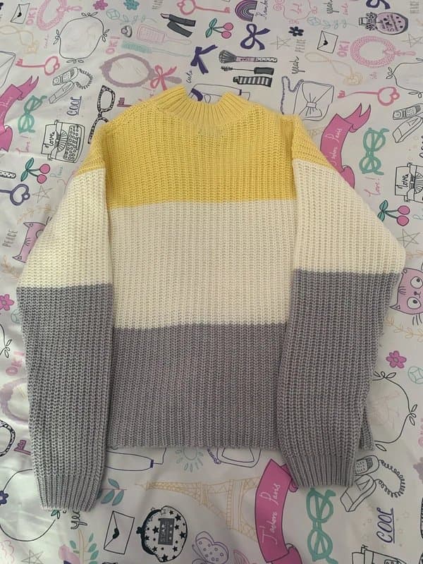 New Look Tri-coloured knitted jumper
