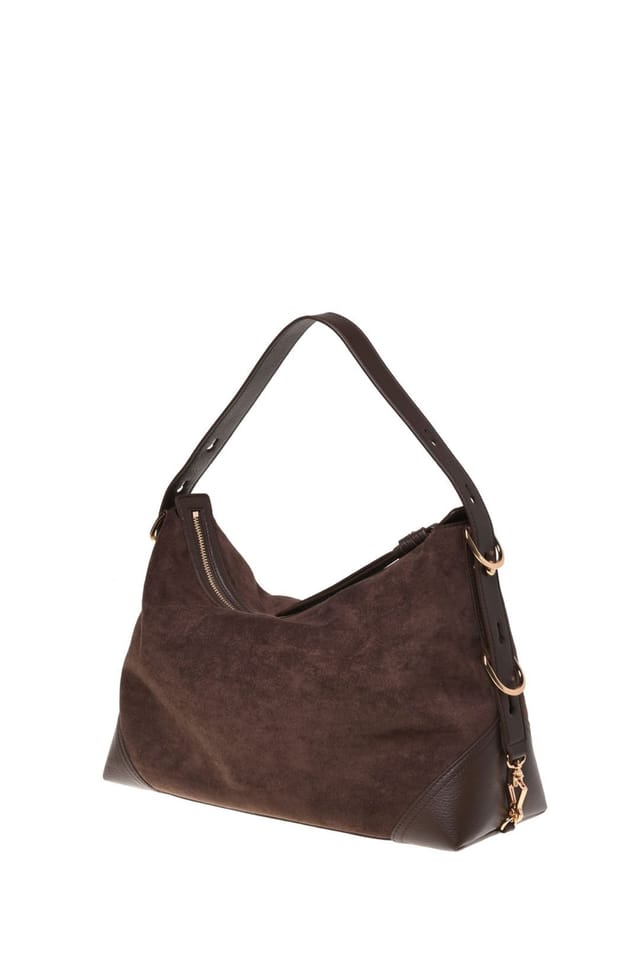 Love Moschino Love Moschino Women's Signature Zip Soft Hobo Brown - 2