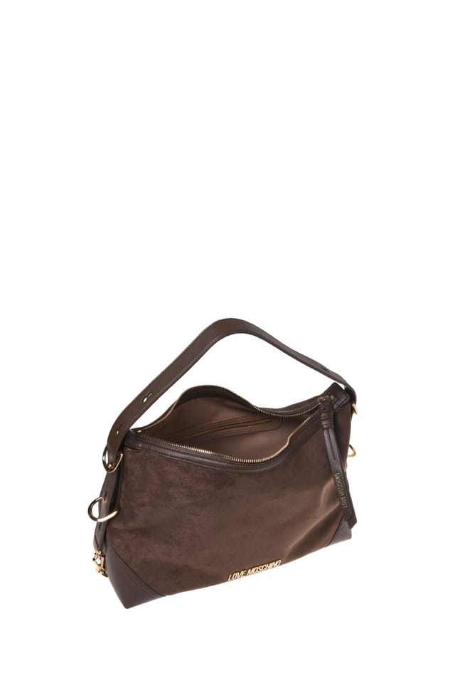 Love Moschino Love Moschino Women's Signature Zip Soft Hobo Brown - 3