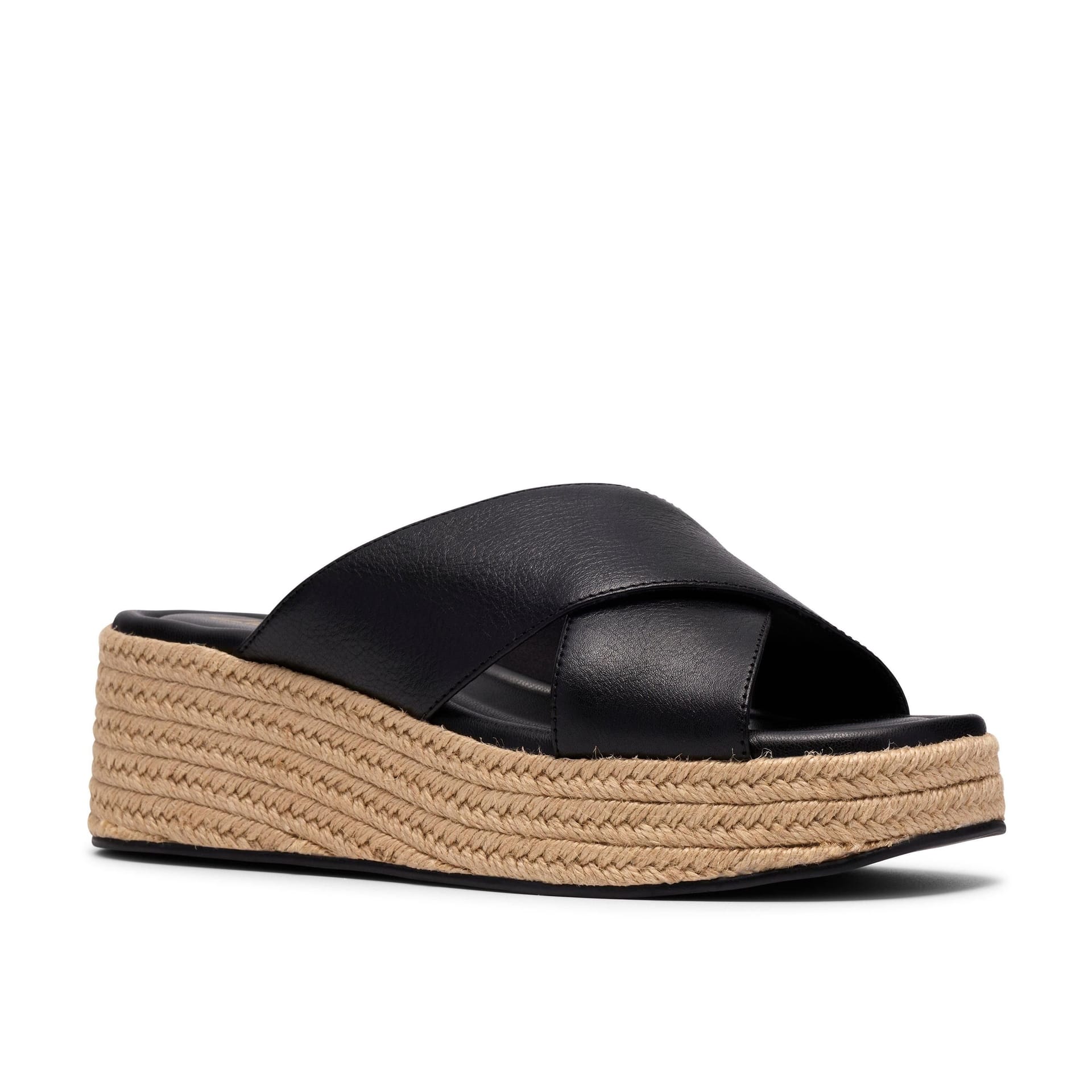 Clarks Clarks Women's Tessiah Mule Black Leather Mules, Wedge Sandals - 4