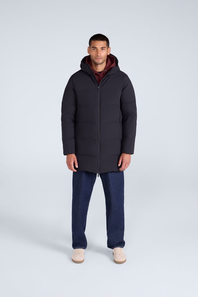 Animal Animal Men's 'Tech Down' Hooded Water Resistant Heat Sealed Warm Puffer Winter Coat in Black - 2