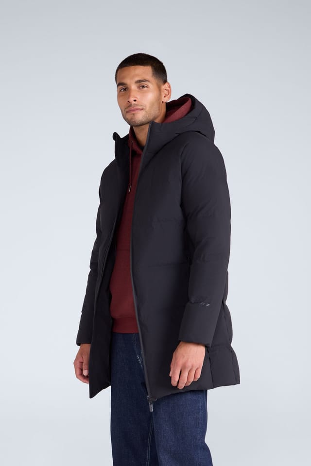 Animal Animal Men's 'Tech Down' Hooded Water Resistant Heat Sealed Warm Puffer Winter Coat in Black - 3