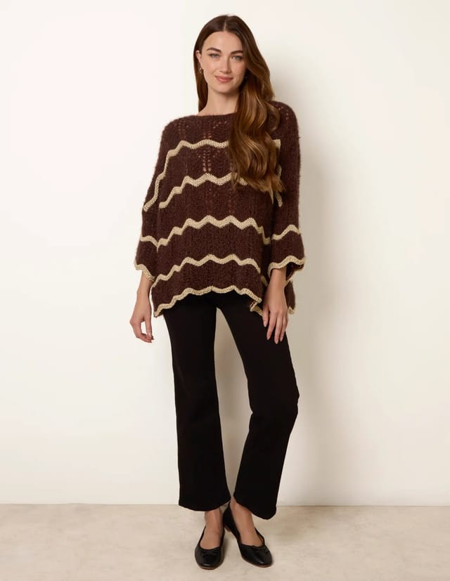 Blue Vanilla Zig Zag Metallic Jumper - 2