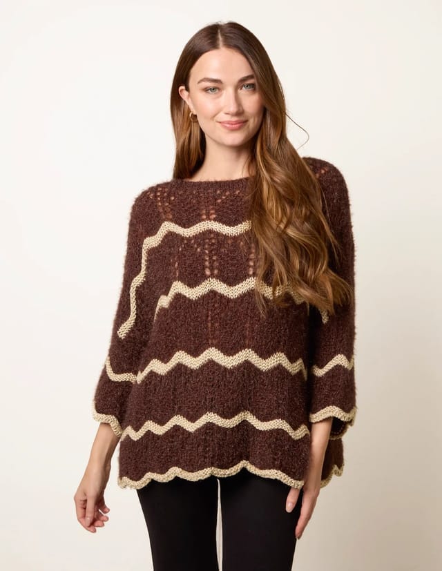 Blue Vanilla Zig Zag Metallic Jumper - 3