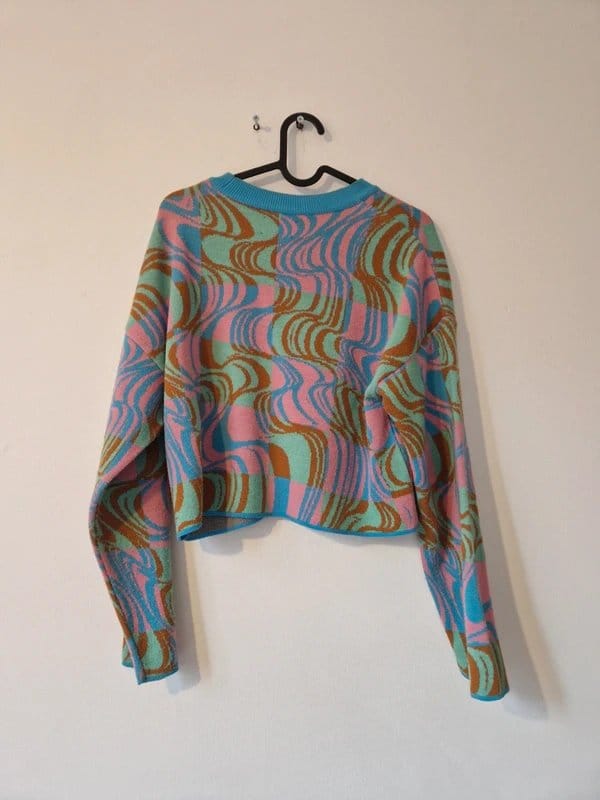 ASOS Multi-Colour 80s Print Cropped Jumper