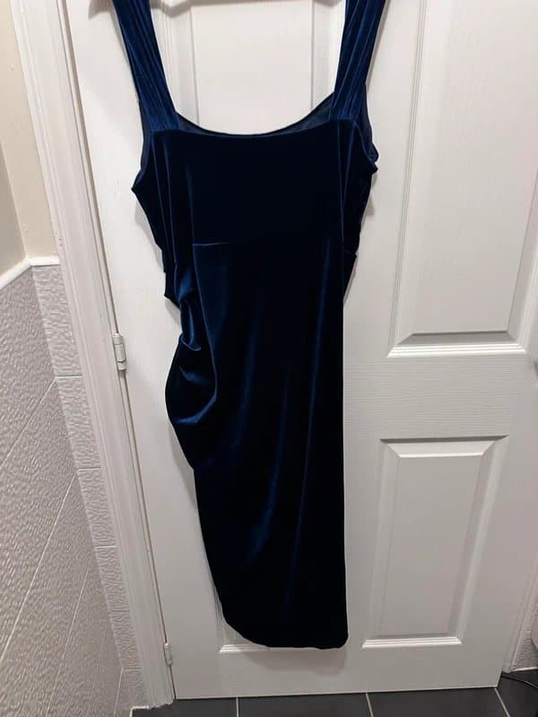 ASOS ASOS Design Curve Blue Velvet Dress