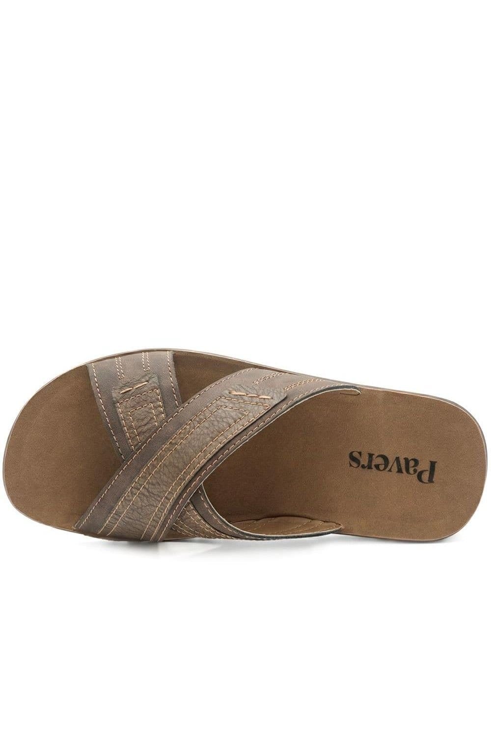 Pavers Pavers Men's Strappy Cushioned Slip On Sandals in Brown - 4