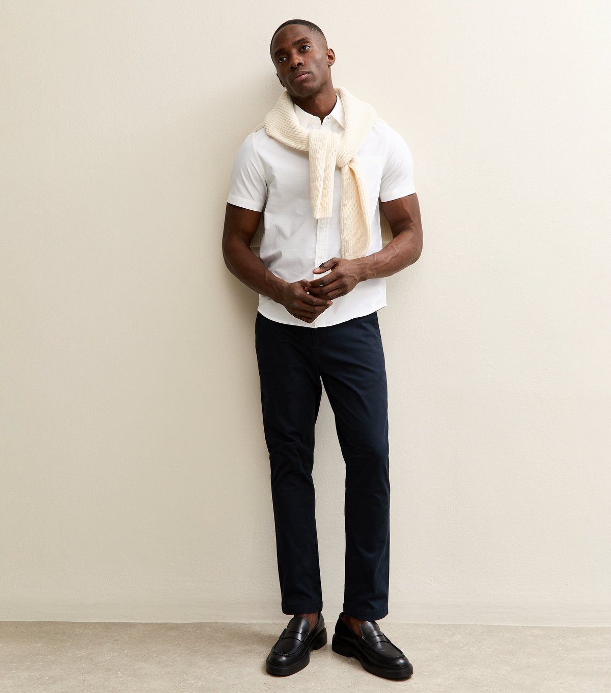 New Look Men's White Short Sleeve Regular Oxford Shirt New Look - 2