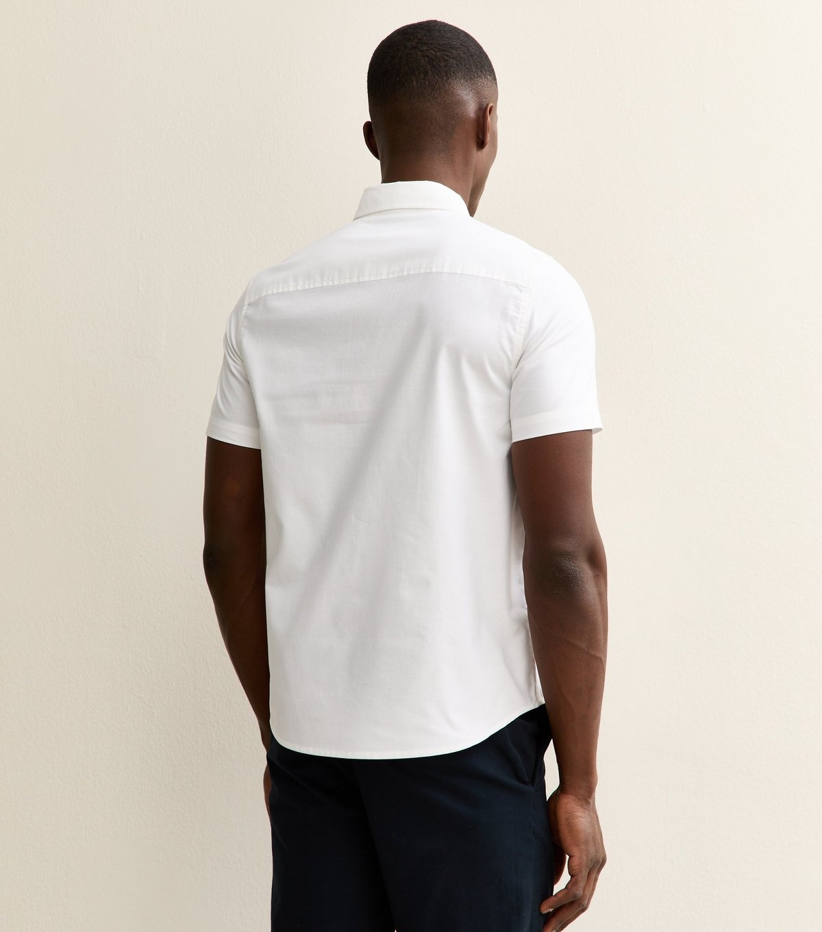 New Look Men's White Short Sleeve Regular Oxford Shirt New Look - 4