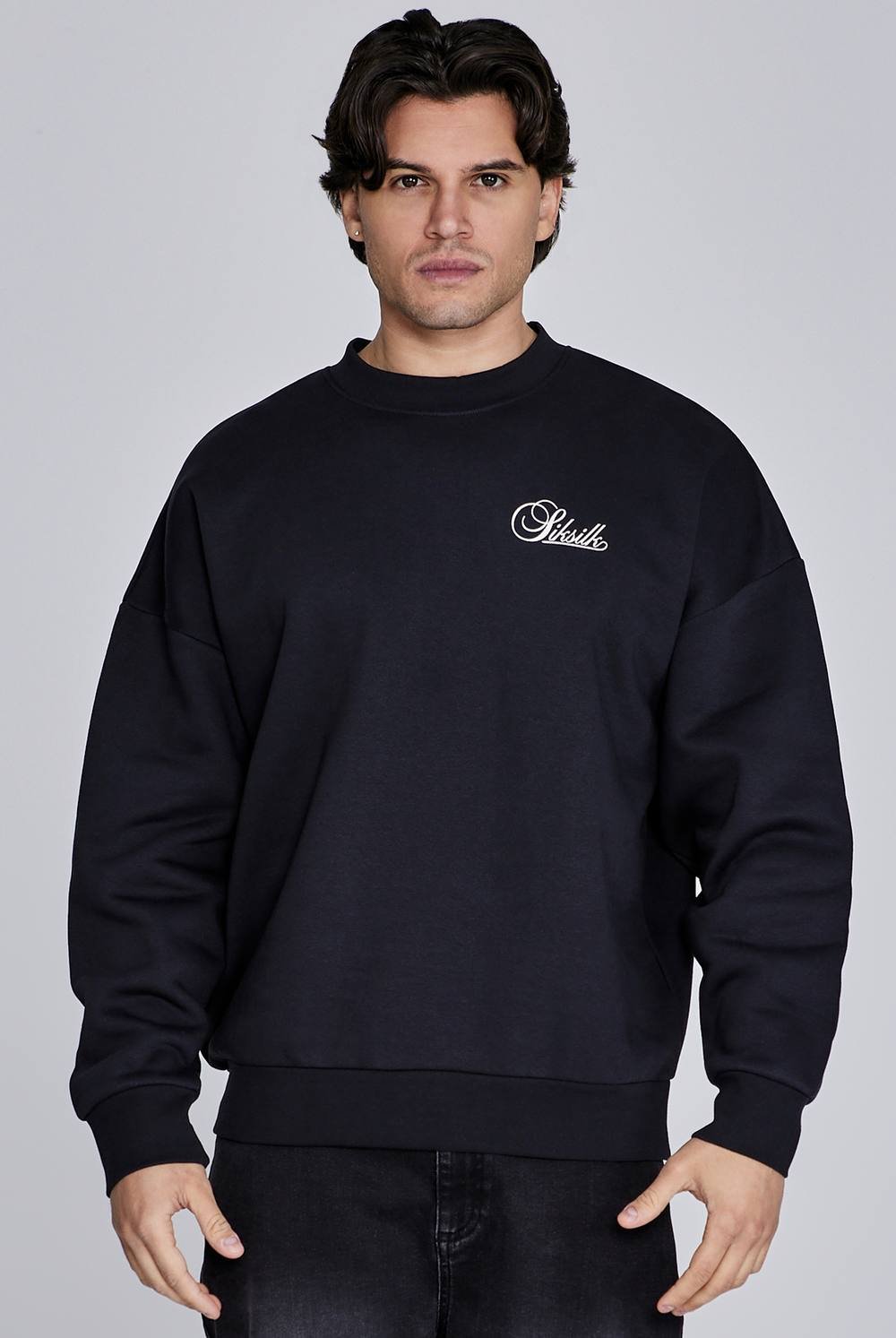 SikSilk SikSilk Men's Essentials Sweater in Black - 2