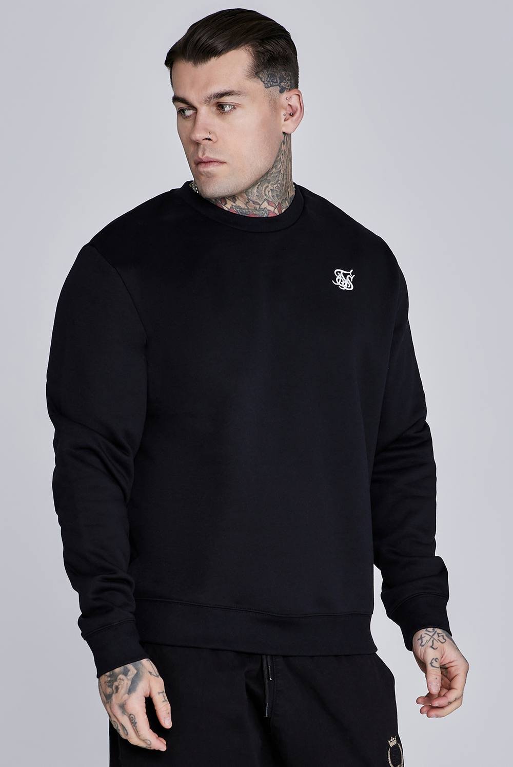 SikSilk SikSilk Men's Essentials Sweater in Black - 4