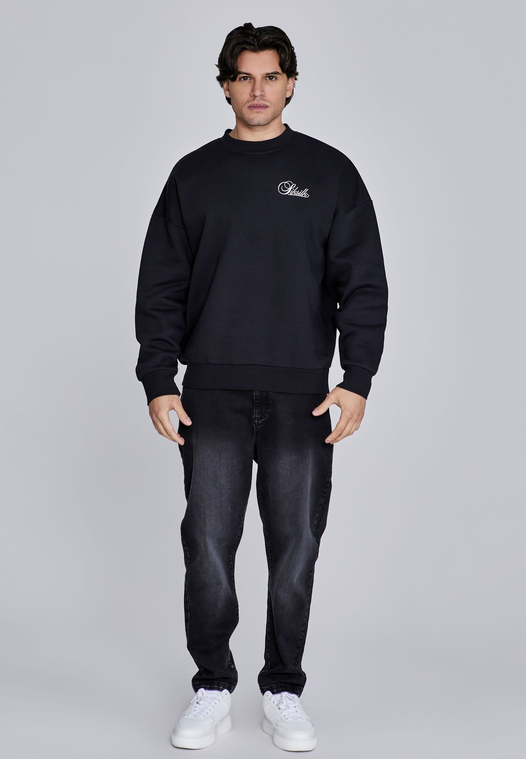 SikSilk SikSilk Men's Essentials Sweater in Black - 4