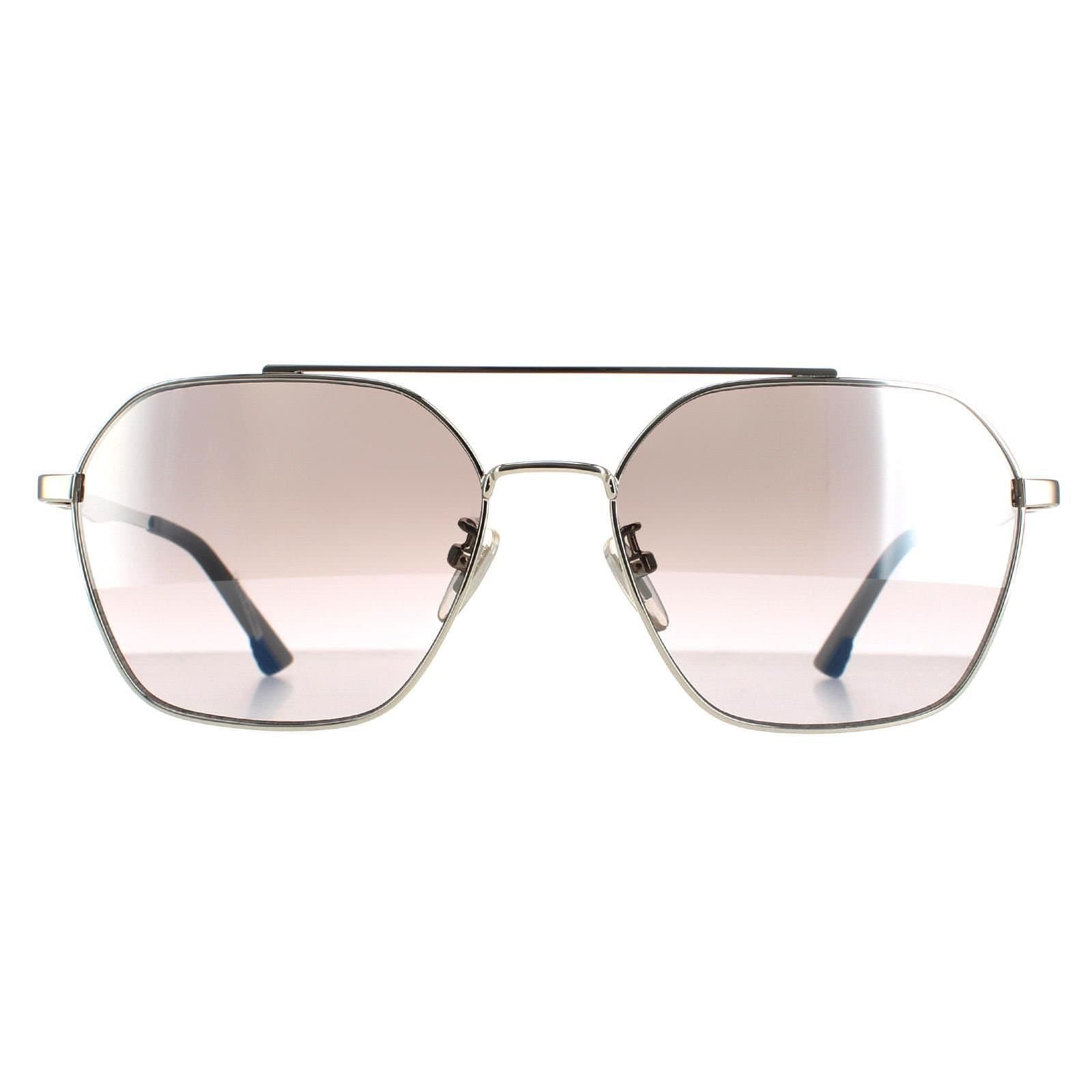 Police Police Men's Aviator Shiny Palladium Smoke Silver Mirror SPL771 Vibe 2