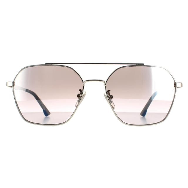 Police Police Men's Aviator Shiny Palladium Smoke Silver Mirror SPL771 Vibe 2 - 2