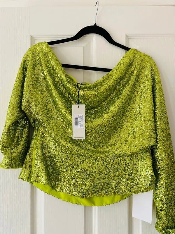 Never Fully Dressed Never Fully Dressed Green sequin Tilly top size 16 BNWT