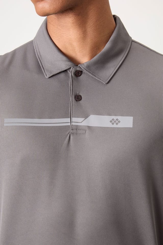 Tommy Life Tommy Life Men's Polo Collar Button T-Shirt in Grey - 3
