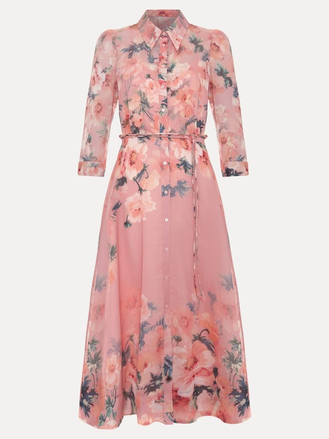 Phase Eight Phase Eight Women's Anabella 3/4 Sleeve Midi Dress in Dusty Pink - 2
