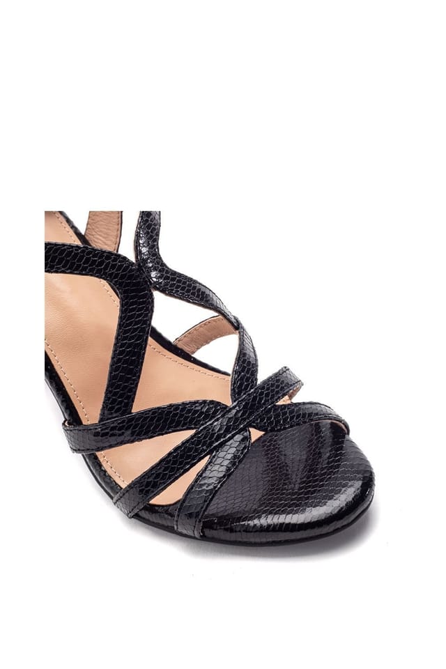 Moda In Pelle Moda In Pelle Women's 'Missani' Snake Print Heeled Sandals in Black - 2