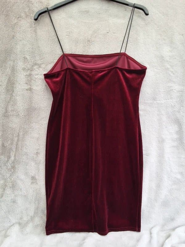 New Look New look burgundy velvet party dress Size 14
