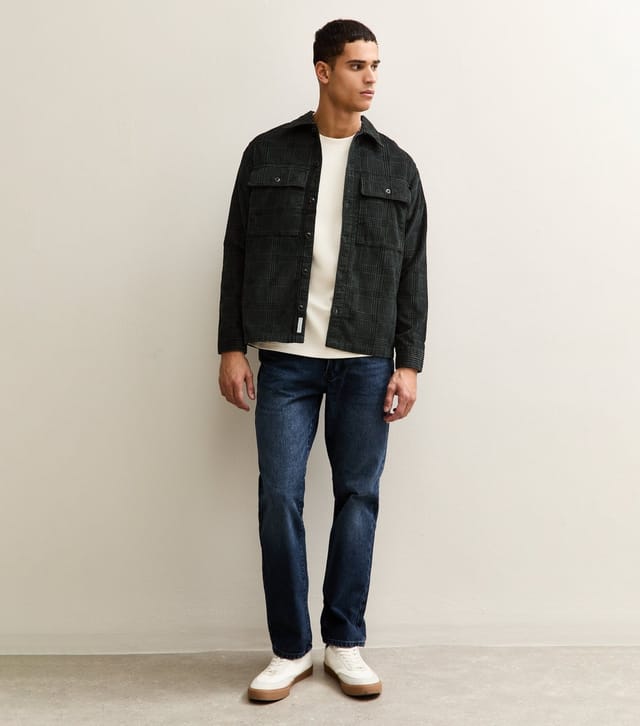 jack & jones Men's Black Regular Cotton Cord Overshirt Jack & Jones New Look - 3