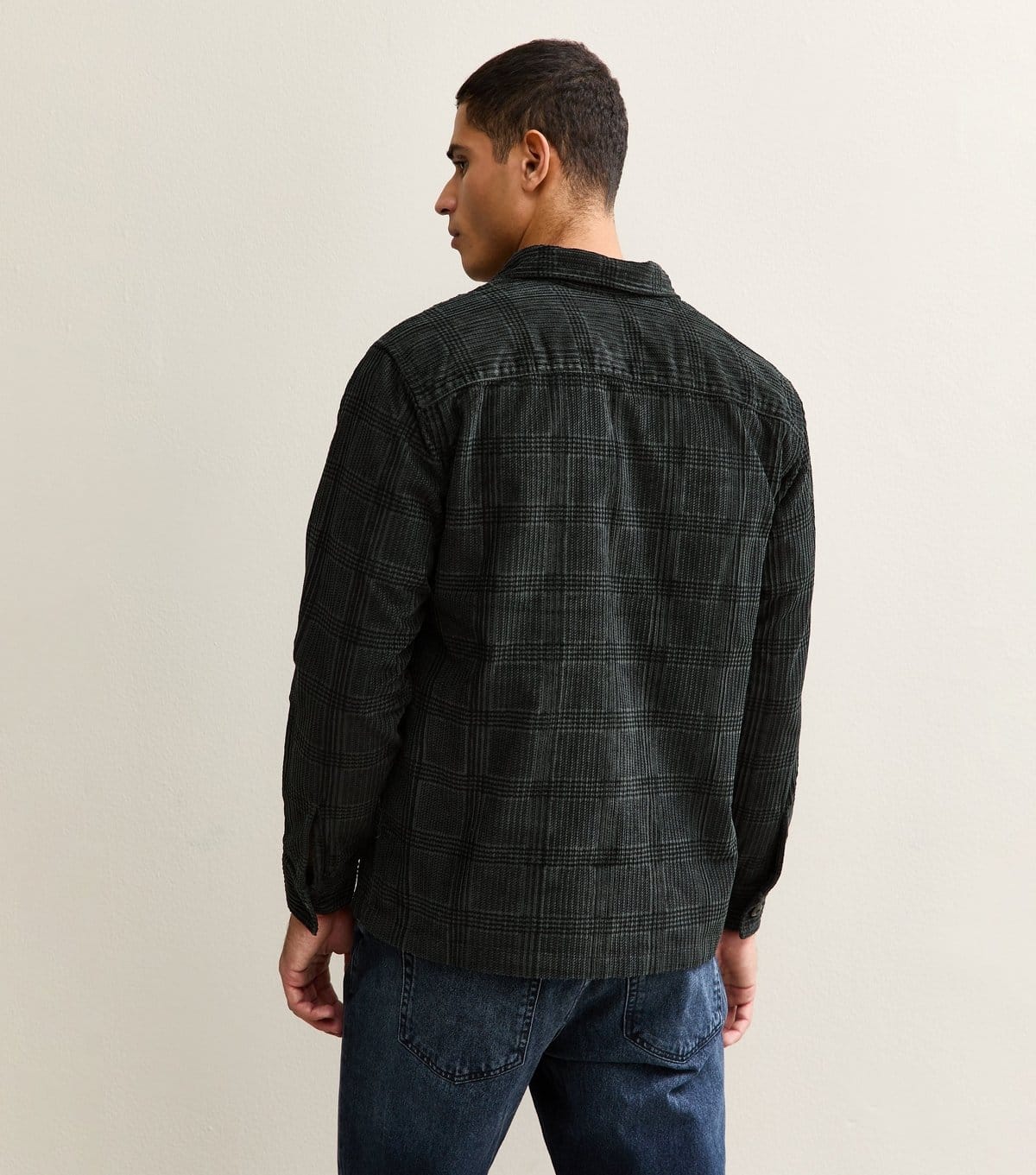 jack & jones Men's Black Regular Cotton Cord Overshirt Jack & Jones New Look - 4