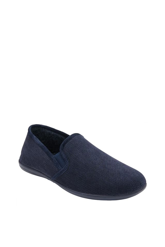 Lotus Lotus Men's 'Peter' Textile Full Slippers in Navy - 3