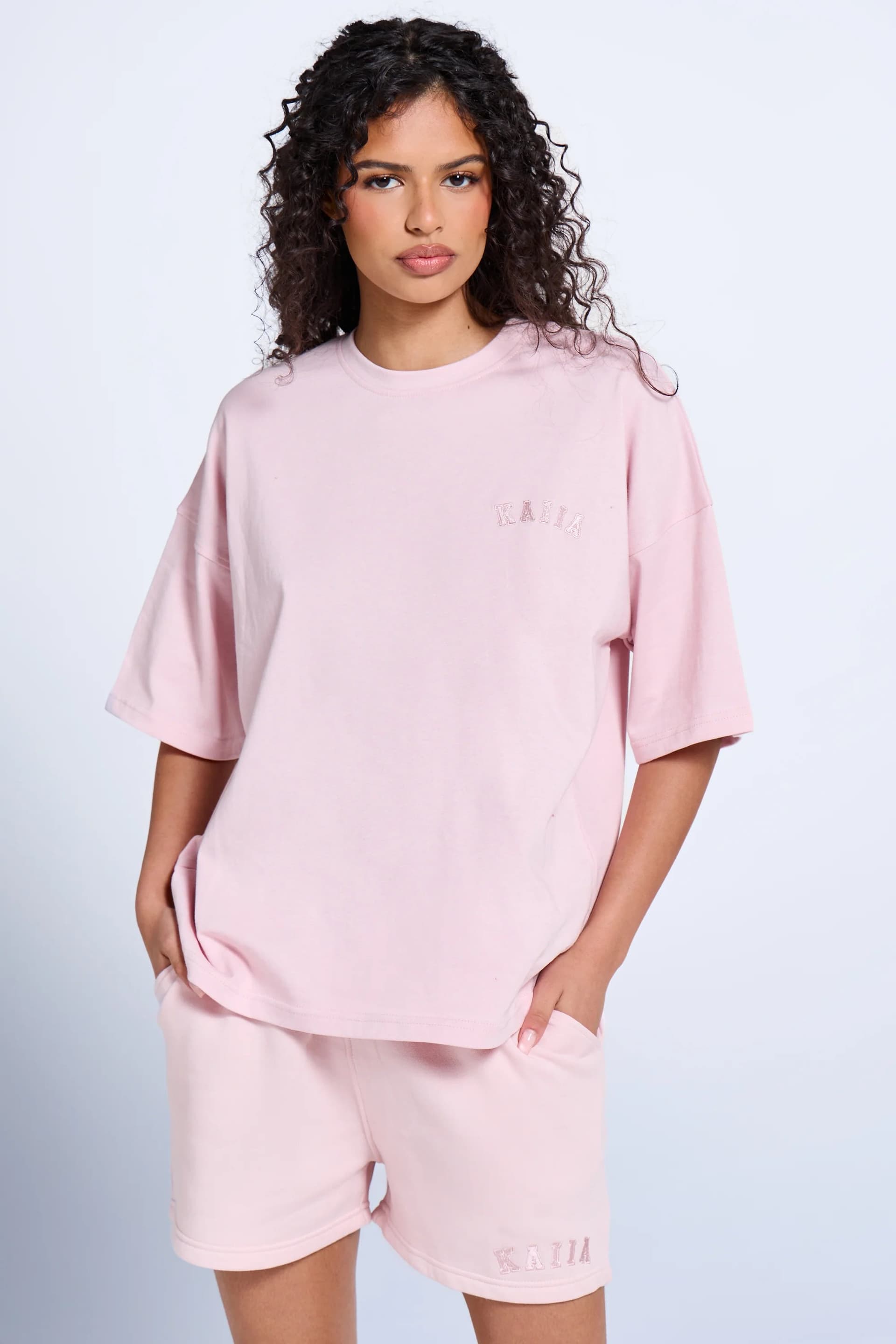 Kaiia Kaiia Pink Chai Logo Oversized T-shirt