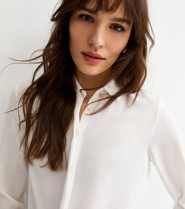 New Look Women's Tall White Button Detail Long Sleeve Shirt New Look - 2