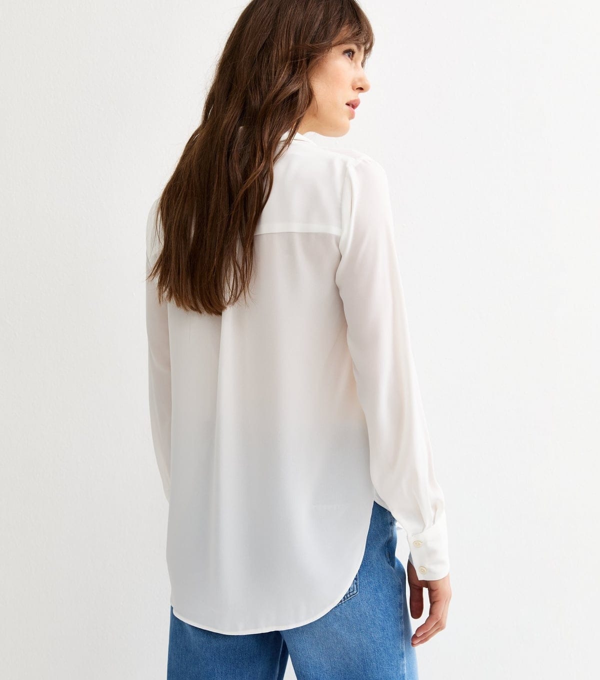 New Look Women's Tall White Button Detail Long Sleeve Shirt New Look - 4