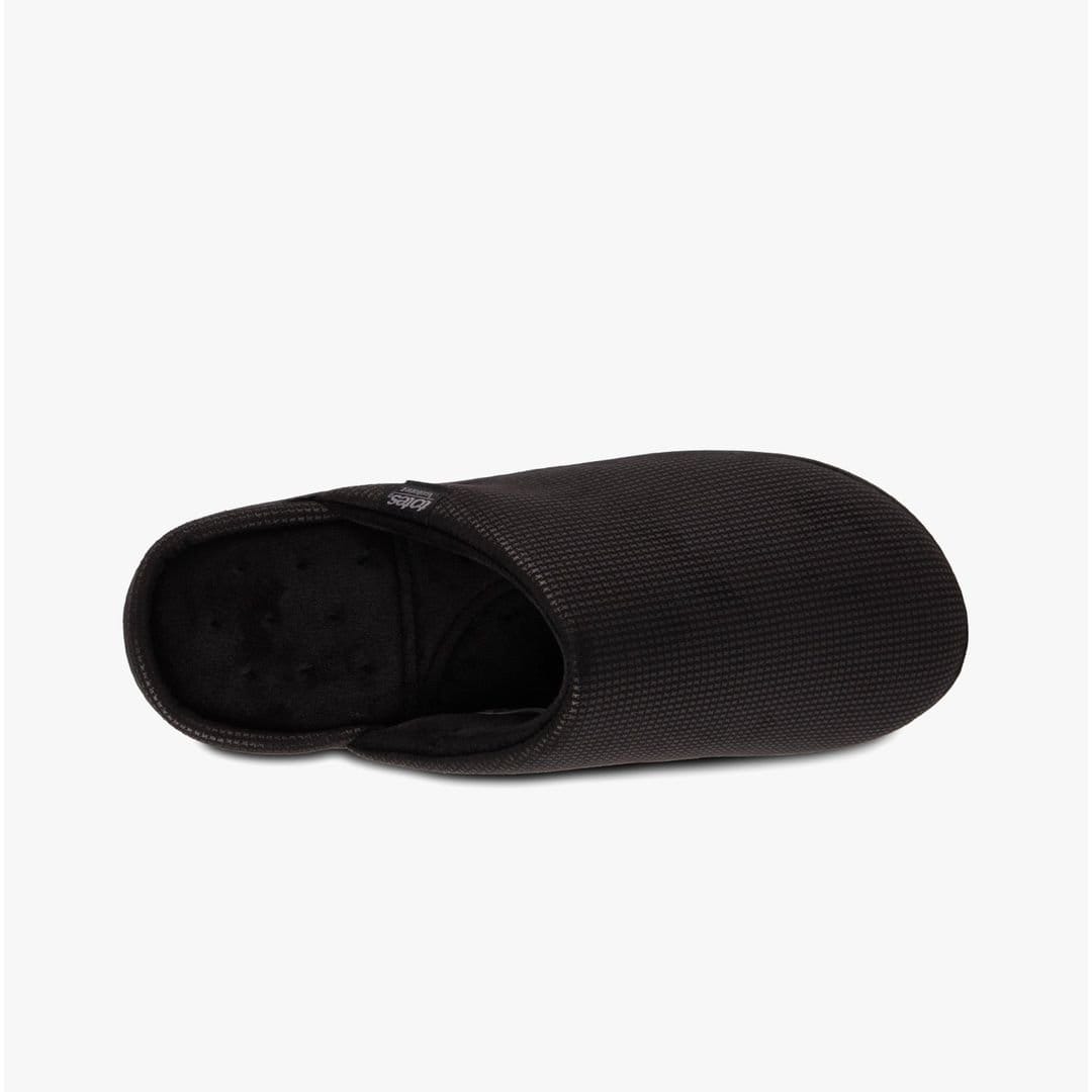 Totes Isotoner Totes Isotoner Men's Mens Square Patterned Smart Mule Slip On Slippers in Black - 4