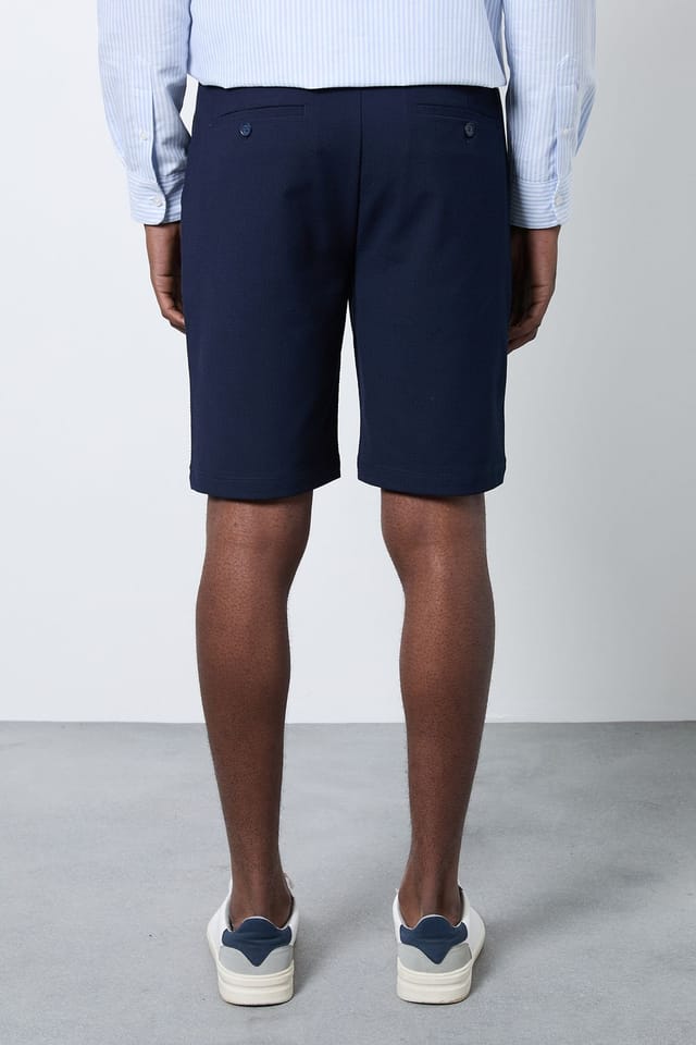 Burton Burton Men's Indigo Seersucker Chino Shorts in Navy - 3