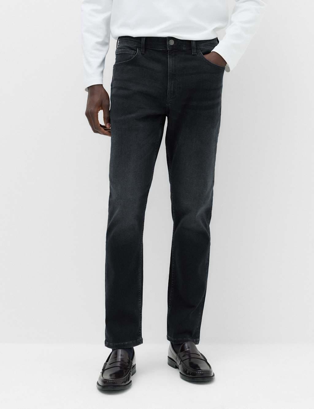 Marks & Spencer M&S Slim Fit Textured Comfort Stretch Jeans Blue/Black