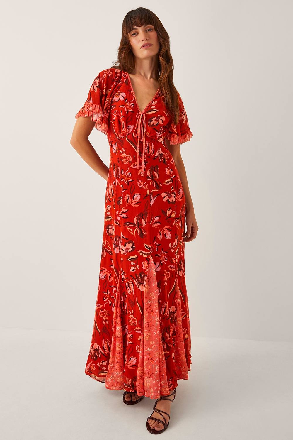 Monsoon Monsoon Women's Tallie Floral Cape Maxi Dress in Red - 2