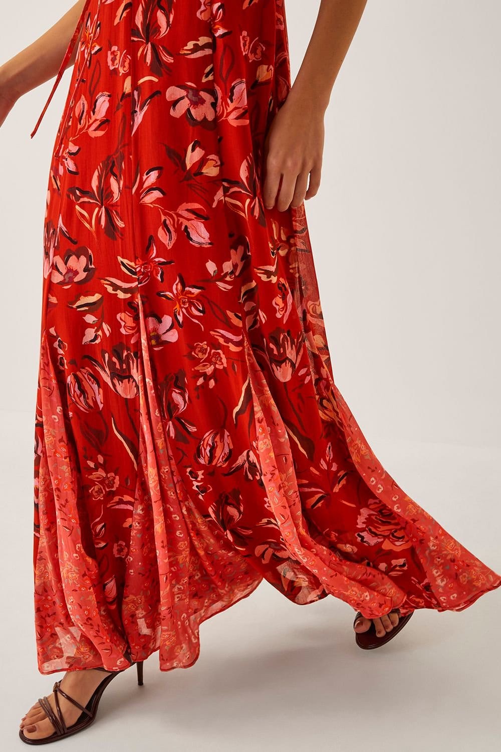 Monsoon Monsoon Women's Tallie Floral Cape Maxi Dress in Red - 4