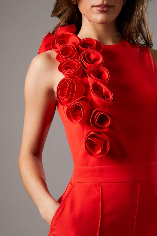 Coast Coast Women's Corsage Detail Pleated Jumpsuit in Poppy - 3