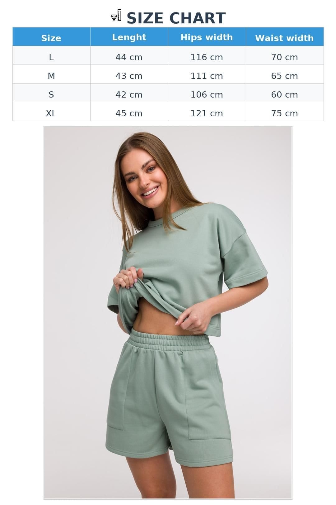 Love Lace Love Lace Women's High Waist Elastic Pocket Summer Shorts in Green - 4