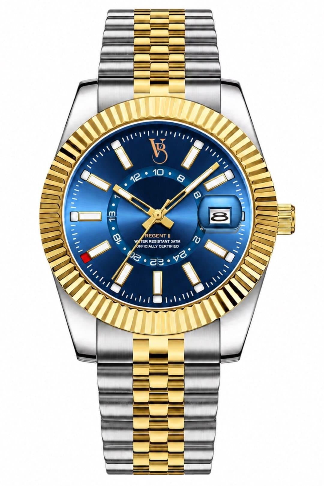 VON BREYER VON BREYER Men's Mens Watch Regent II 24 Hour Blue Dial 42MM