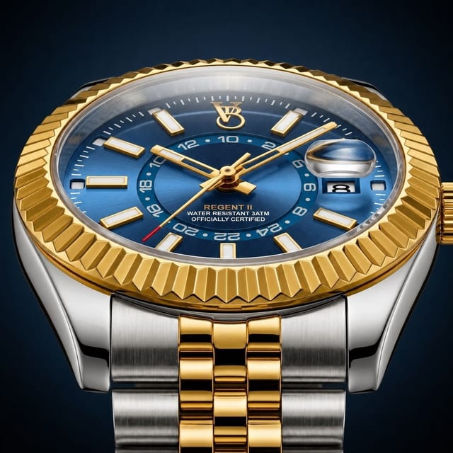 VON BREYER VON BREYER Men's Mens Watch Regent II 24 Hour Blue Dial 42MM - 2