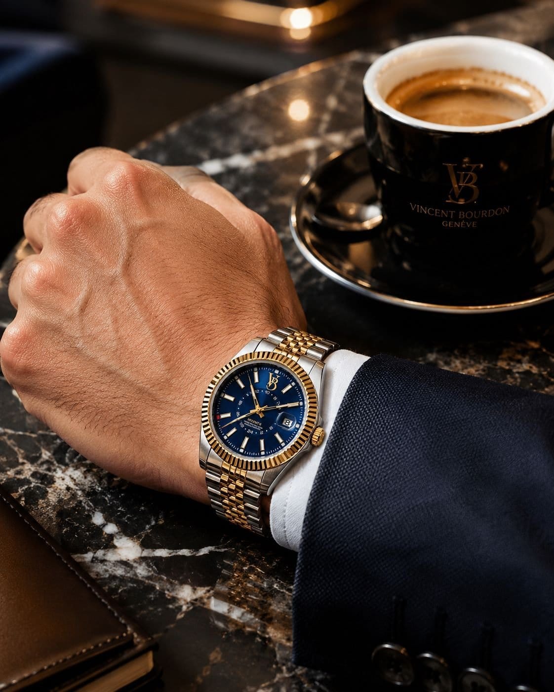 VON BREYER VON BREYER Men's Mens Watch Regent II 24 Hour Blue Dial 42MM - 4